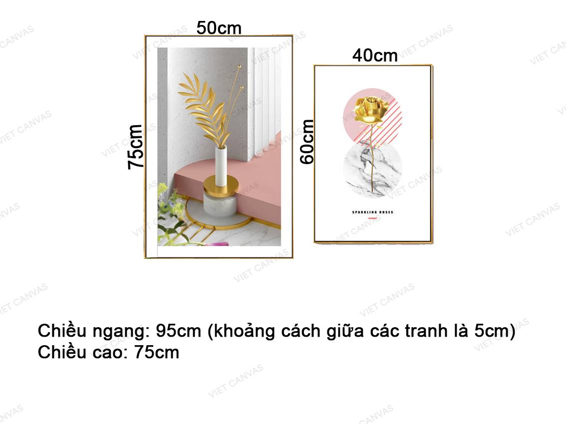 Bộ 2 Tranh Sắc Vàng Hoa Lá - VZ037.2