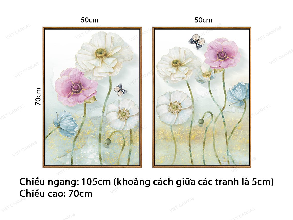 Bộ 2 Tranh Hoa Và Bướm Vui Nhộn - VZ569