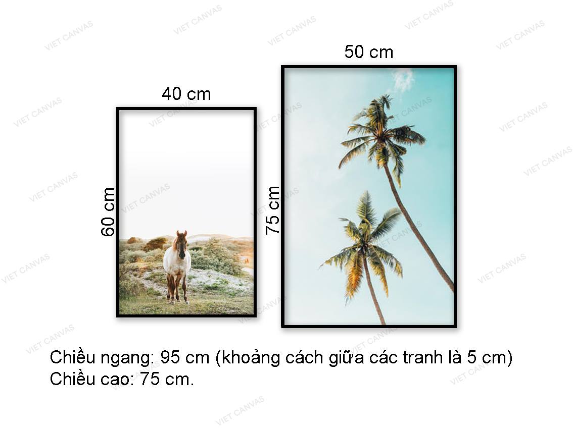 Bộ 2 Tranh Ngựa Và Dừa - VZ045.2
