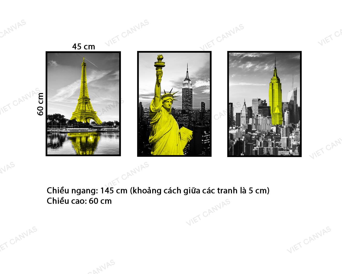 Bộ 3 Tranh Những Địa Danh Nổi Tiếng - VZ524.1