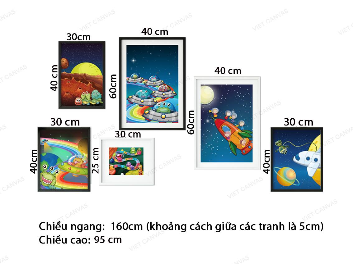 Bộ 6 Tranh Vũ Trụ Của Bé - VZ134.3