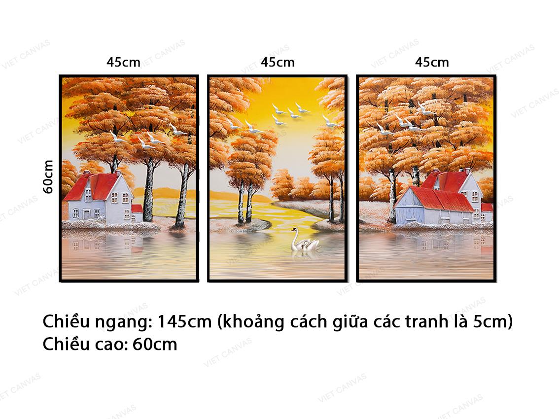 Bộ 3 Tranh Cuộc Sống Bình Yên Ngày Thu - VZ493.1