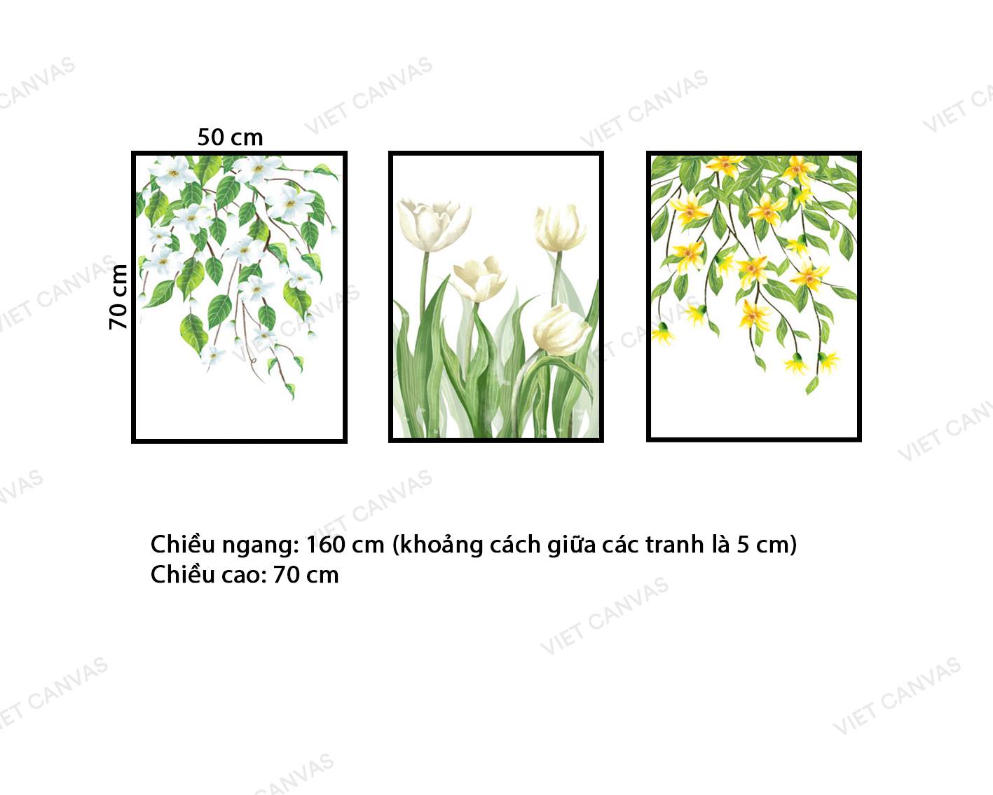 Bộ 3 Tranh Cánh Hoa Tỏa Sắc - VZ603.2