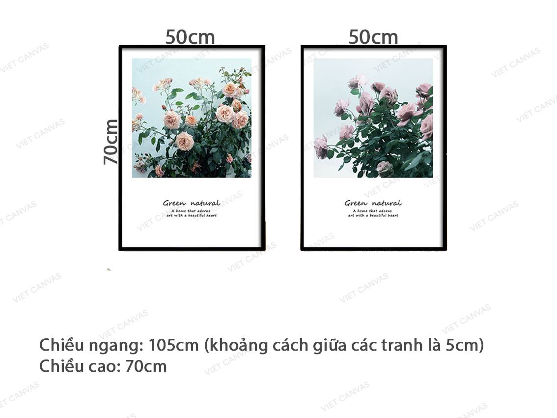 Bộ 2 Tranh Khóm Hồng Rực Rỡ - VZ912.2