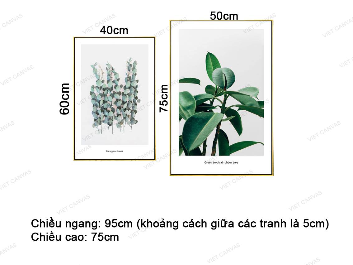 Bộ 2 Tranh Lá Xanh - VZ029.2