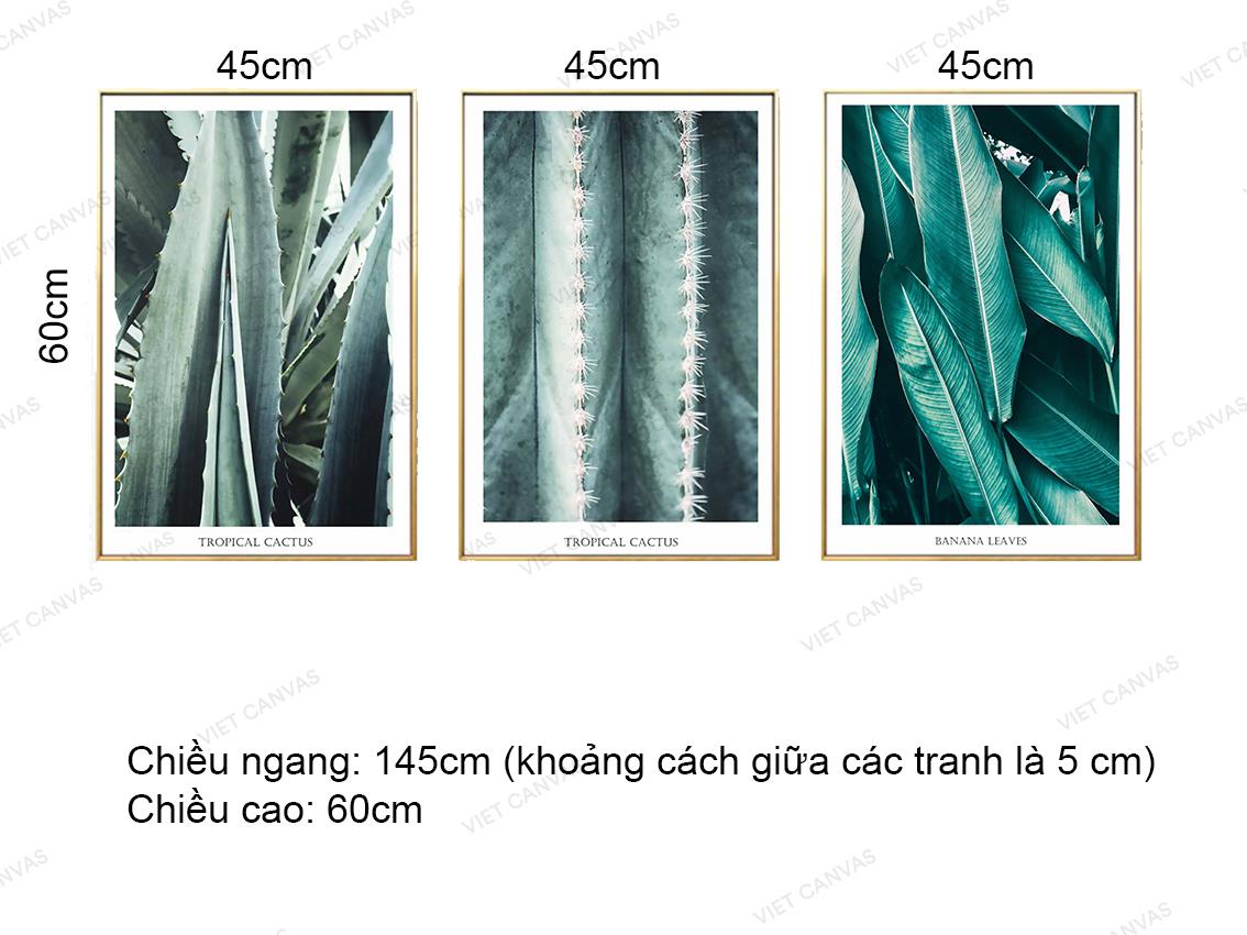 Bộ 3 Tranh Lá Xanh Tươi Mát - VZ208.3