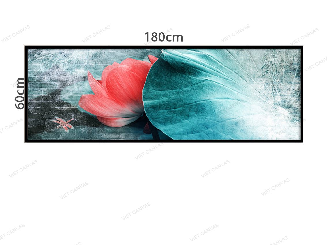 Tranh Bông Sen Lấp Ló Sắc Đỏ - VZ593