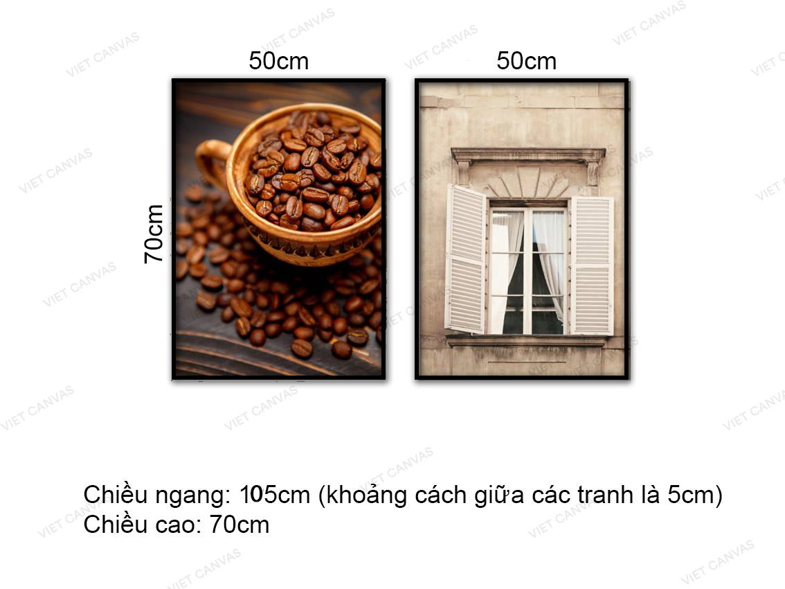 Bộ 2 Tranh Khung Cửa Sổ Và Tách Cà Phê - VZ157.3