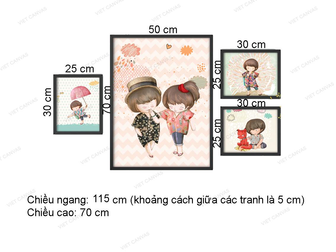 Bộ 4 Tranh Hoạt Hình Dễ Thương - VZ116.1