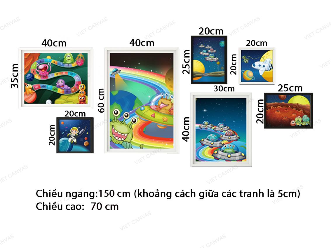 Bộ 7 Tranh Vũ Trụ Vui Nhộn - VZ134.2