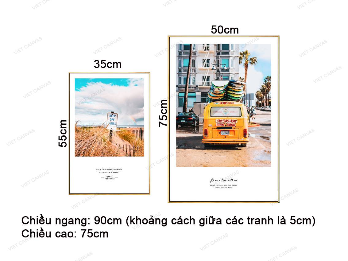 Bộ 2 Tranh Đồng Cỏ Và Chiếc Xe - VZ074.3
