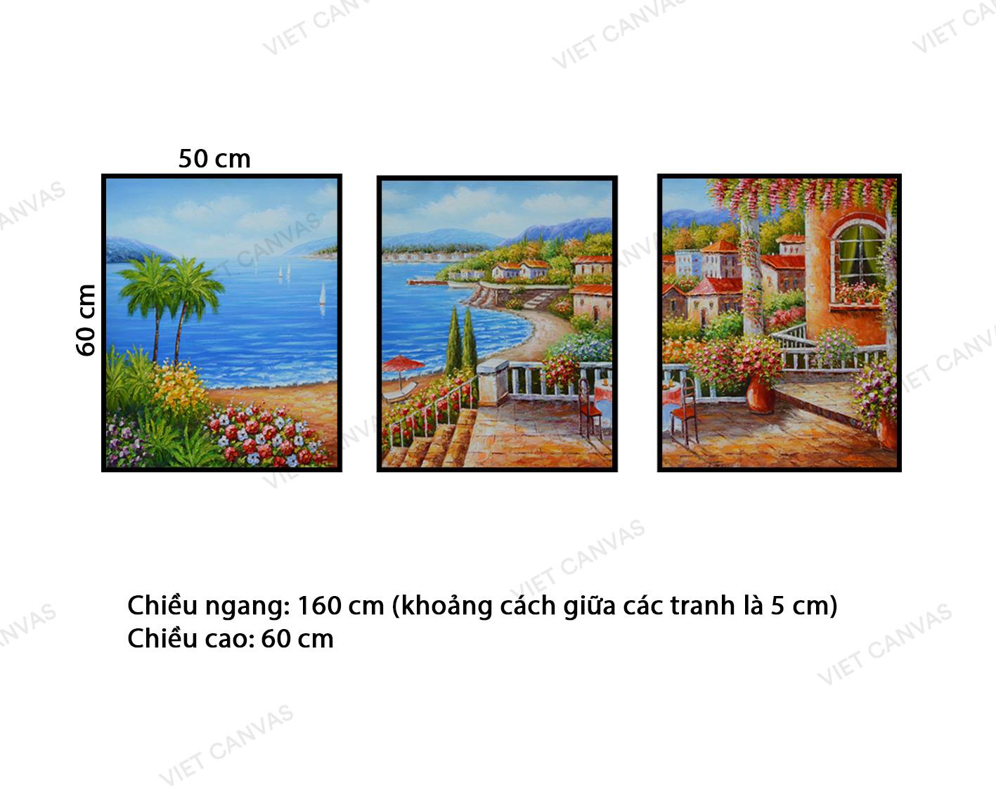 Bộ 3 Tranh Những Ngôi Nhà Cổ Tích - VZ488.1