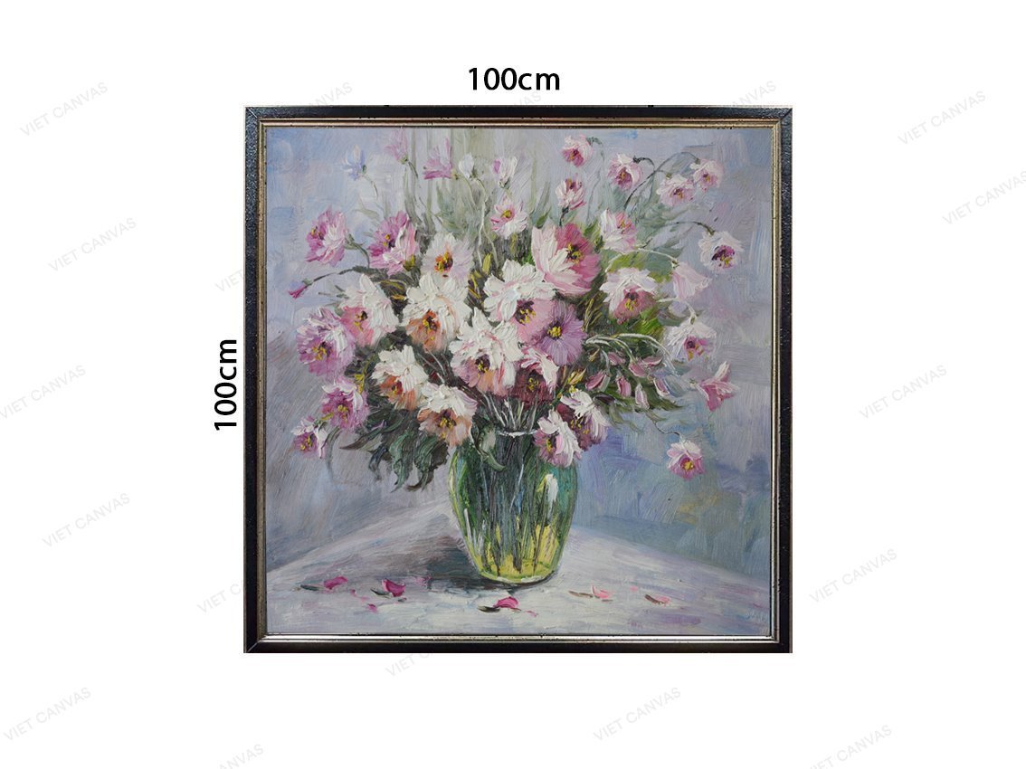 Tranh Chậu Hoa Sắc Trắng Tím - VZ573