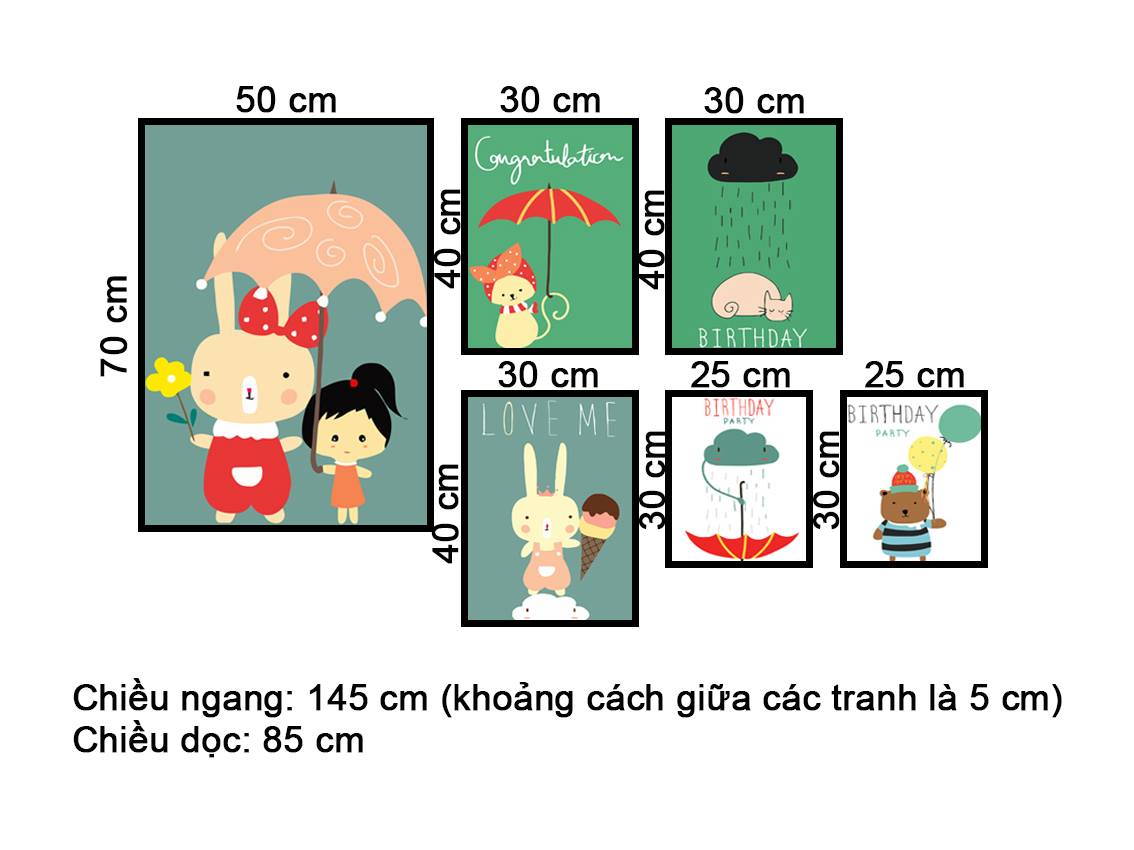 Bộ 6 Tranh Bé Và Những Người Bạn - VZ456