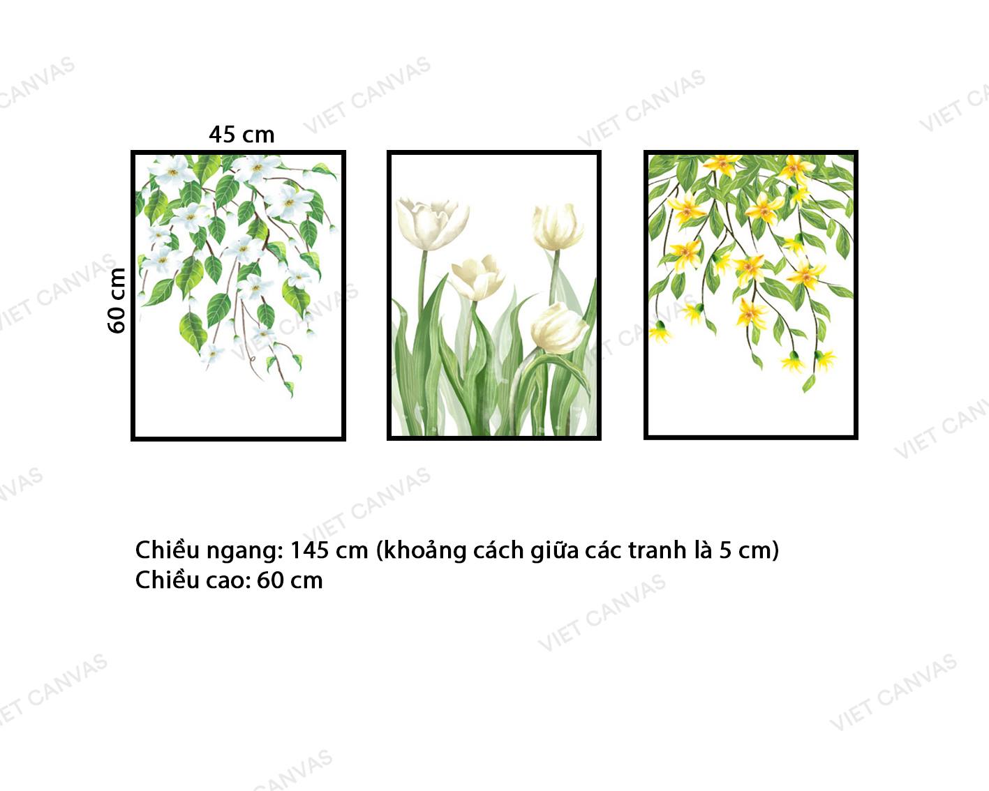 Bộ 3 Tranh Cánh Hoa Tỏa Sắc - VZ603.2