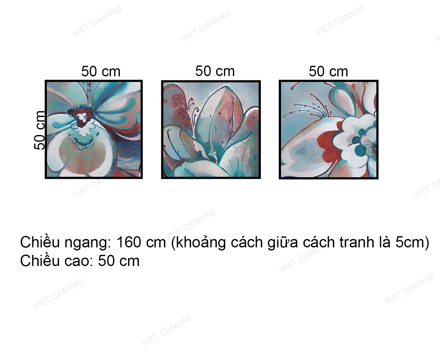 Bộ 3 Tranh Hoa Nghệ Thuật - VZ590.2