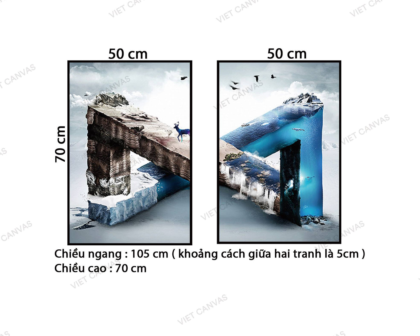 Bộ 2 Tranh Nai Giữa Đất Trời - VZ310