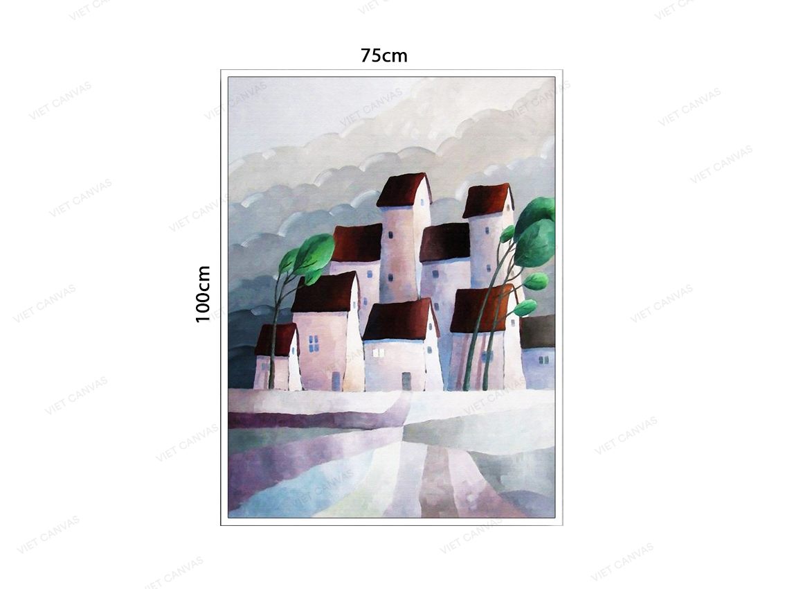 Tranh Những Ngôi Nhà Mái Đỏ - VZ318