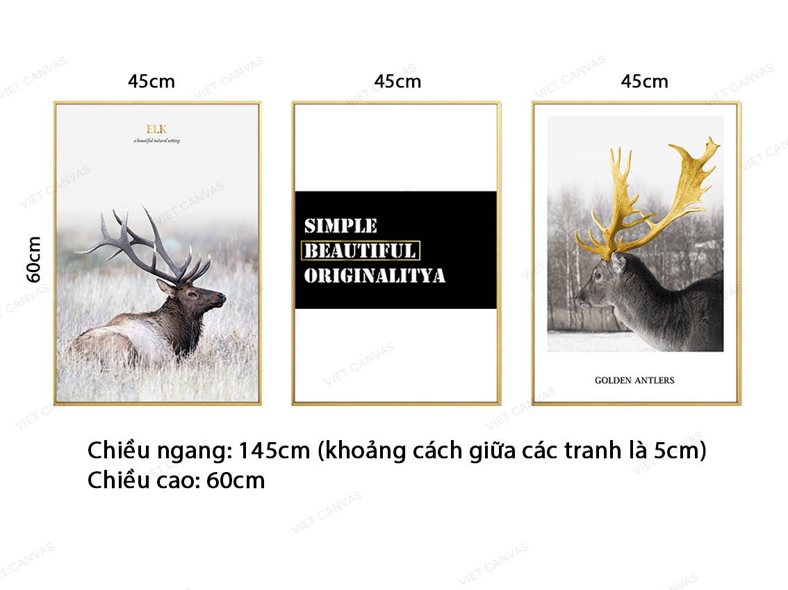 Bộ 3 Tranh Chú Tuần Lộc Và Quotes - VZ092.2