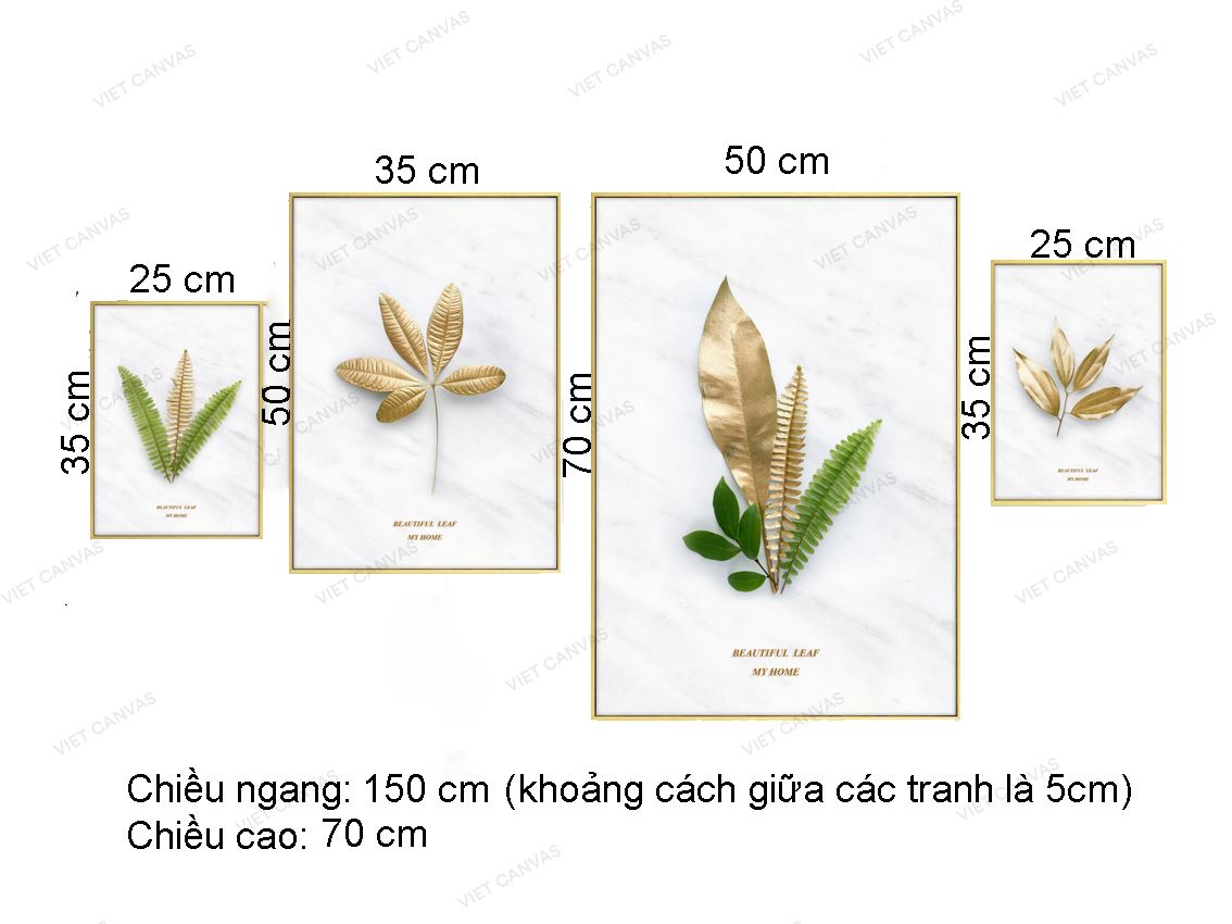 Bộ 4 Tranh Lá Cây Vàng - VZ131.3