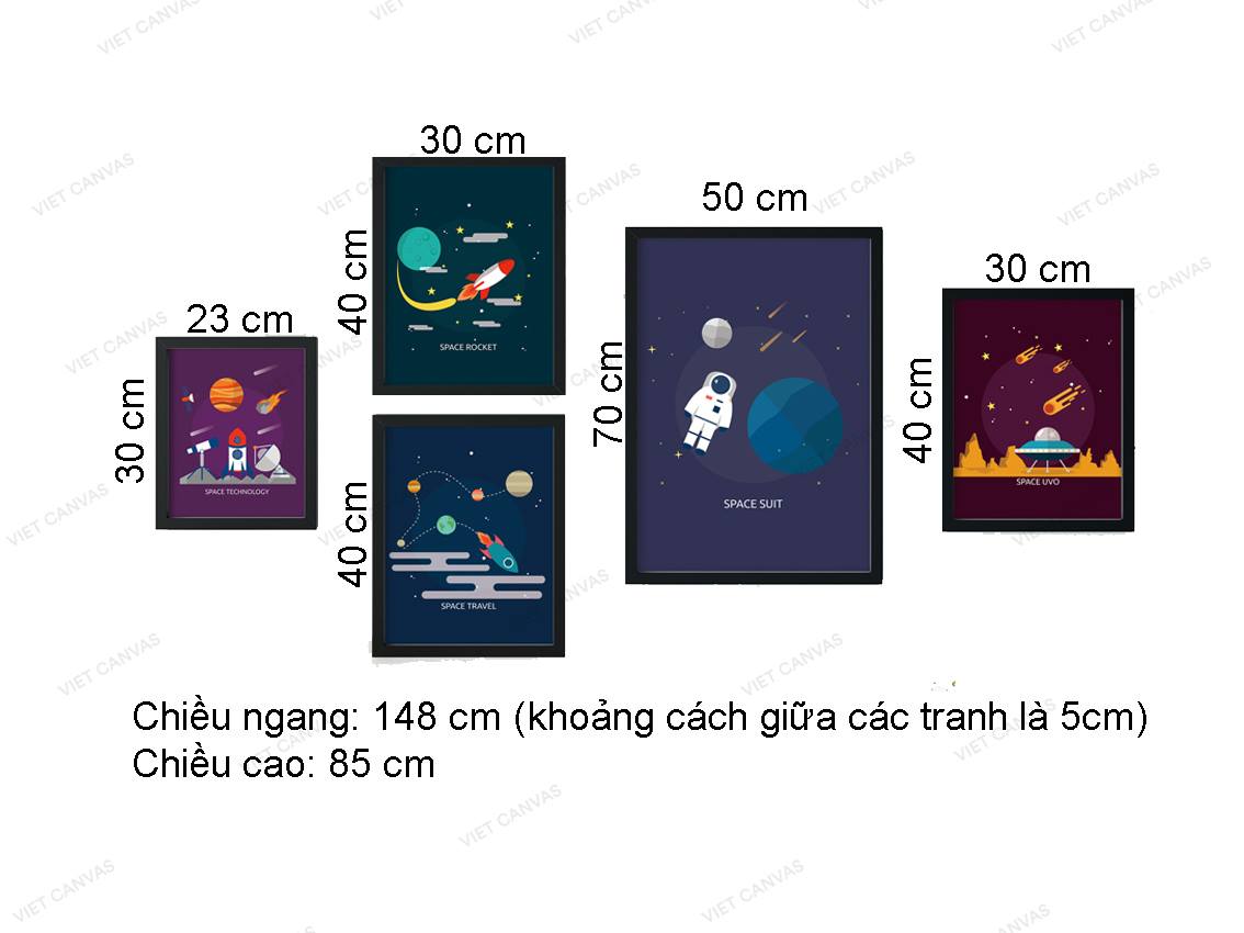 Bộ 5 Tranh Bay Vào Vũ Trụ - VZ133.1