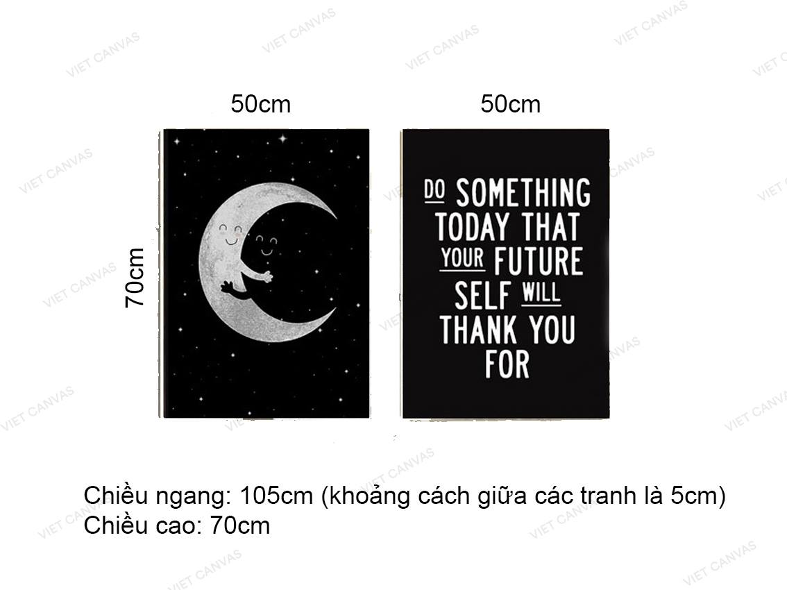 Bộ 2 Tranh Trăng Khuyết Ngộ Nghĩnh Và Quotes - VZ159.2