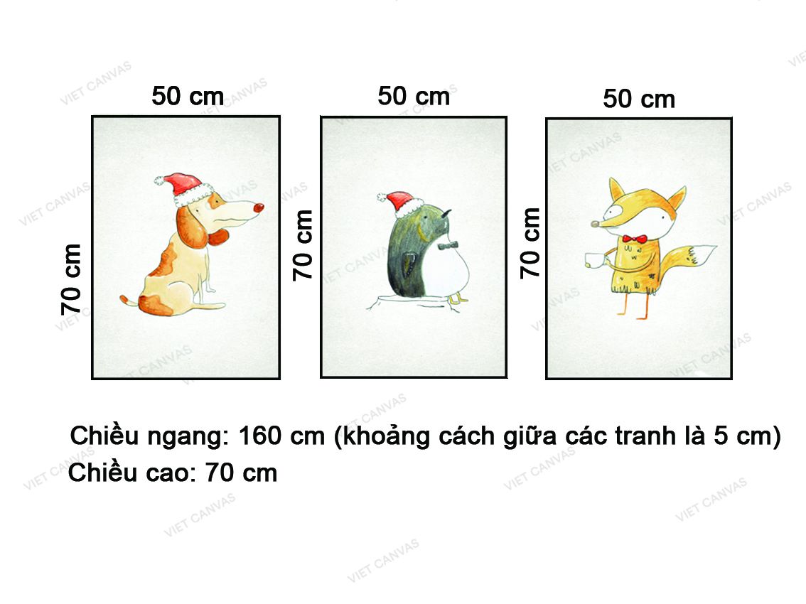 Bộ 3 Tranh Động Vật Ngộ Nghĩnh - VY005.1