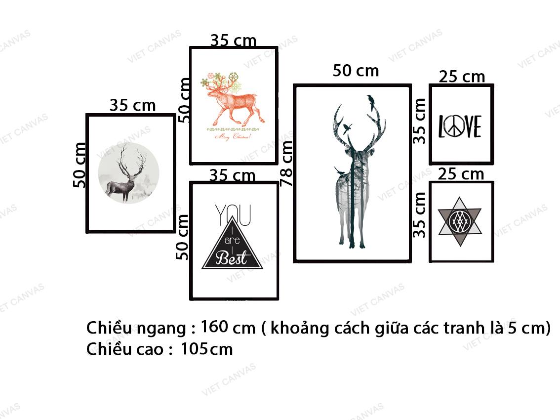 Bộ 6 Tranh Hươu Rừng - VZ096