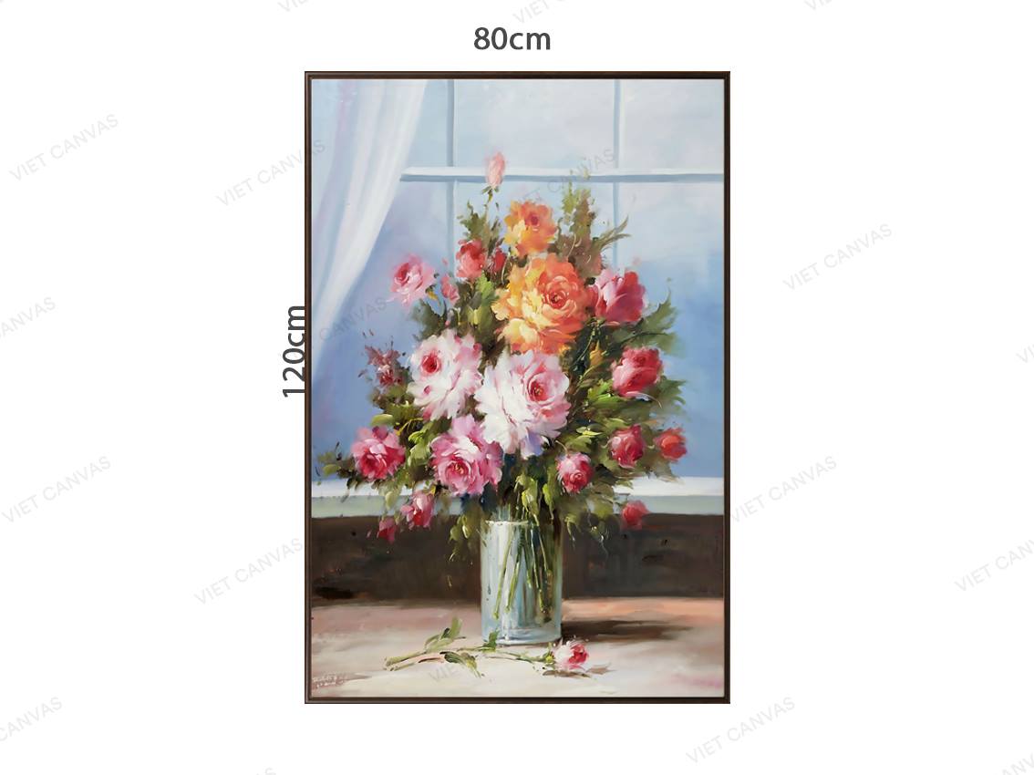Tranh Chậu Hoa Rực Rỡ Sắc Màu - VZ922