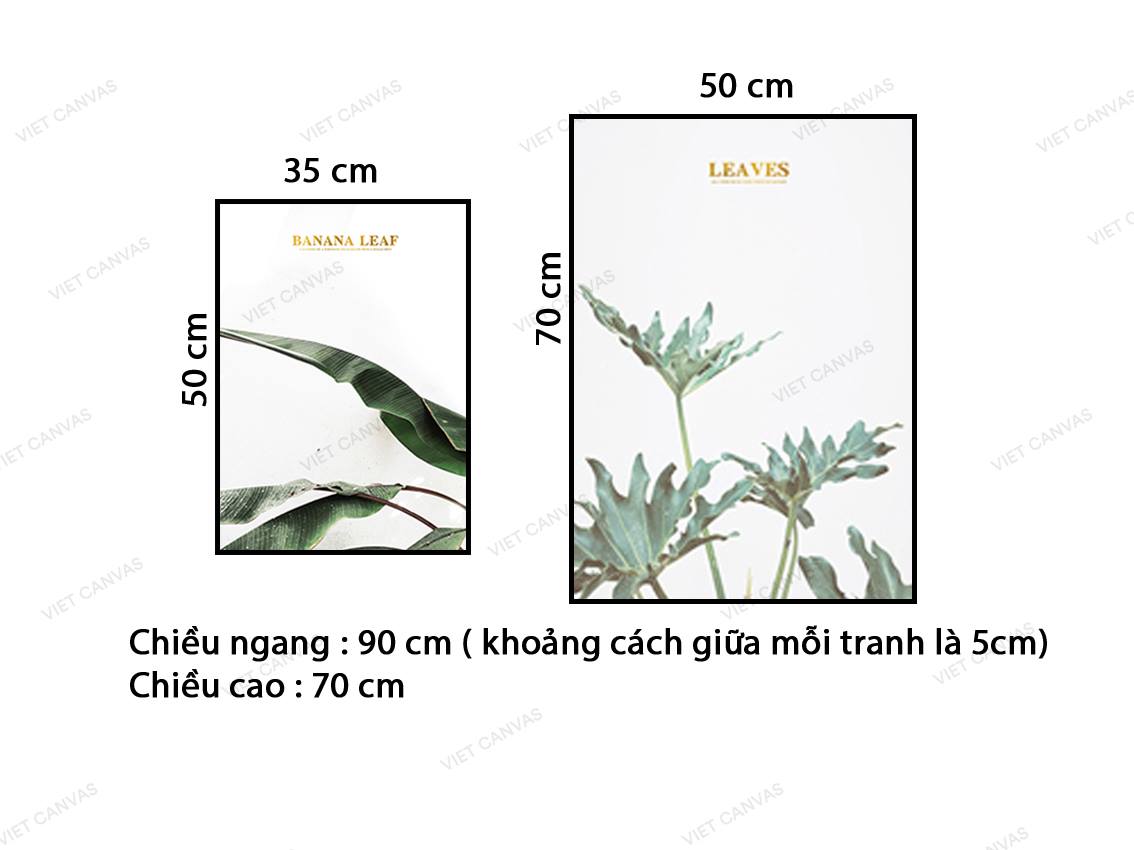 Bộ 2 Tranh Lá Cây Xanh Mát - VZ052.3