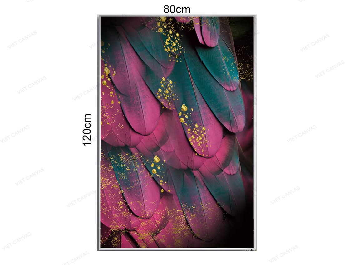 Tranh Những Chiếc Lông Vũ Hồng Xanh - VZ841
