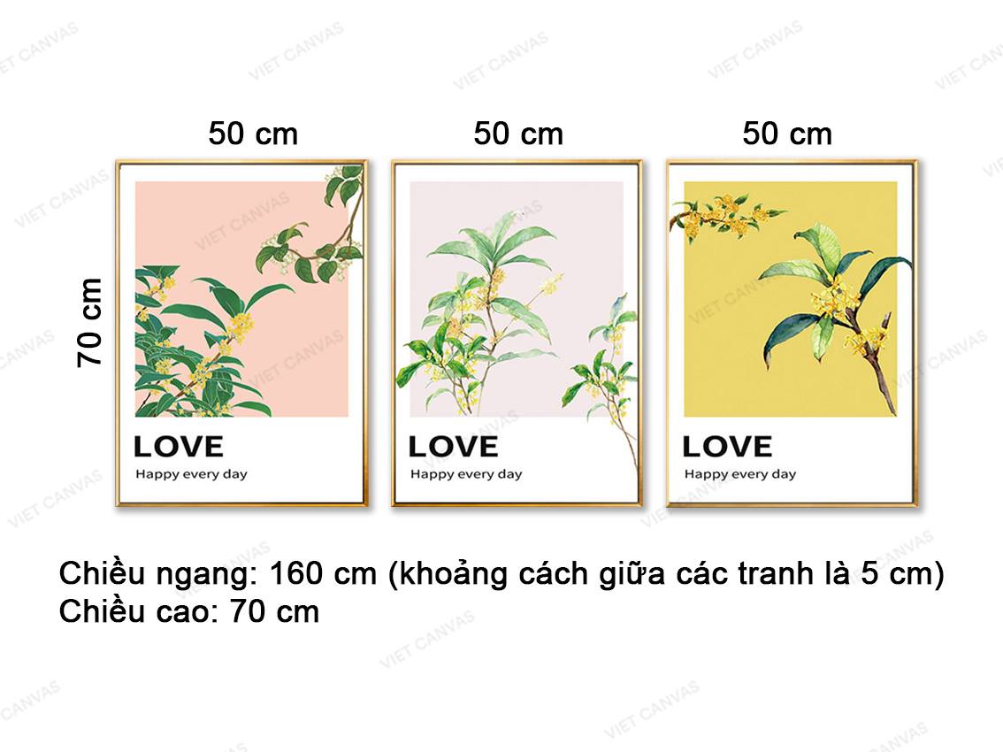 Bộ 3 Tranh Cành Lá Xanh - VZ870.1