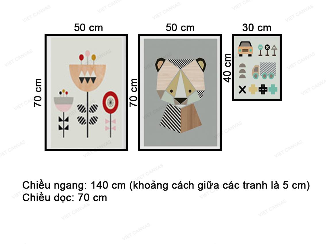 Bộ 3 Tranh Hình Ảnh Siêu Ngộ Nghĩnh - VZ457.2