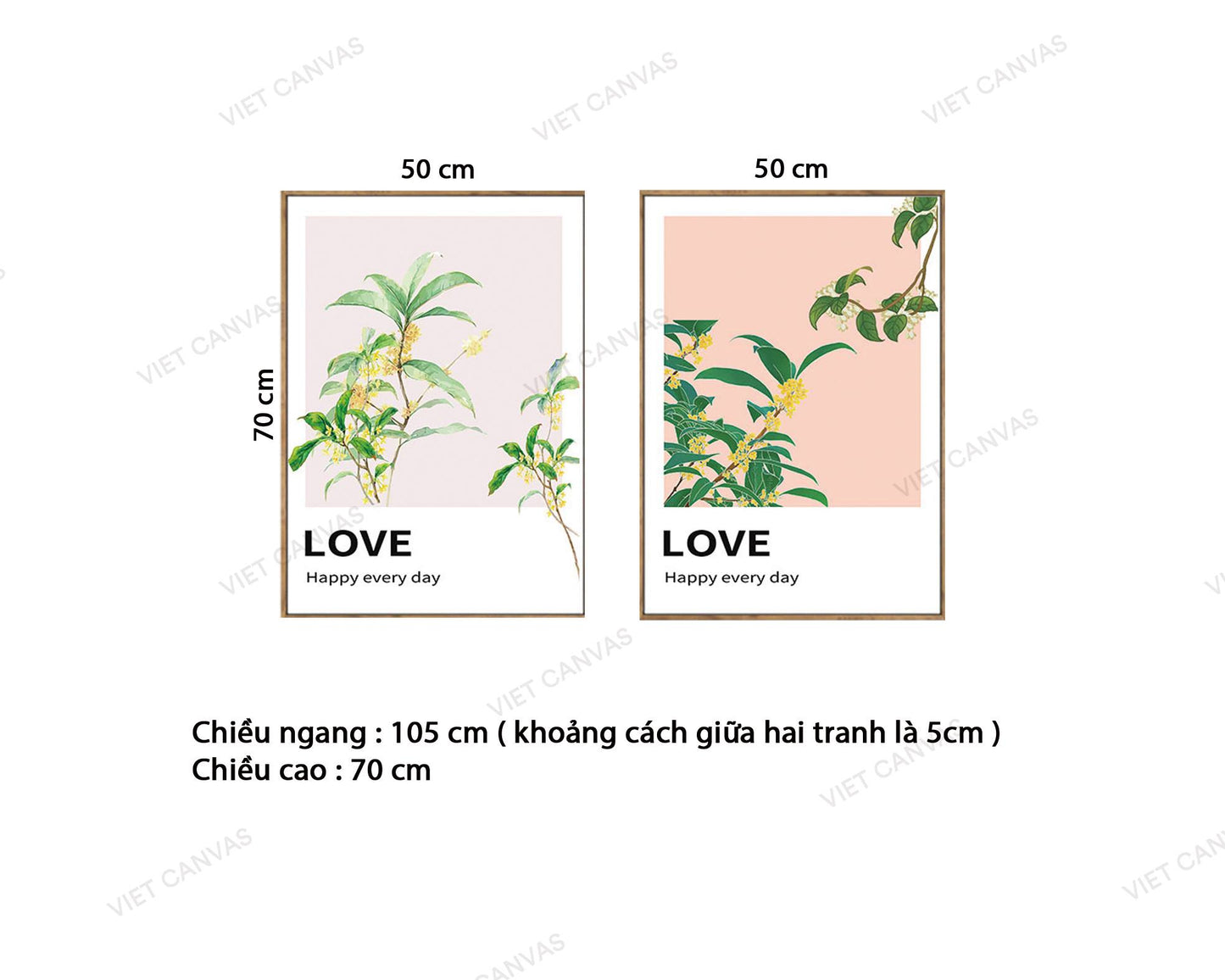 Bộ 2 Tranh Cành Lá Tươi Xanh - VZ870.2