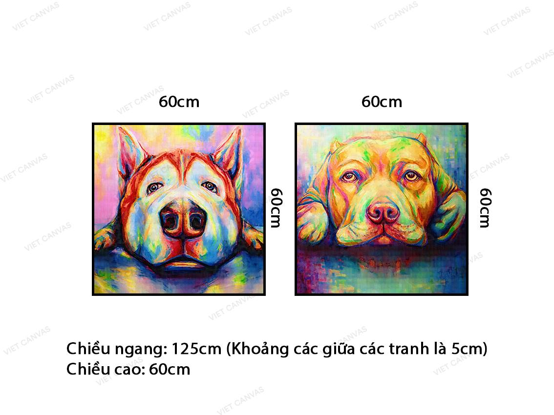 Bộ 2 Tranh Khuôn Mặt Cún Cưng - VZ303.1