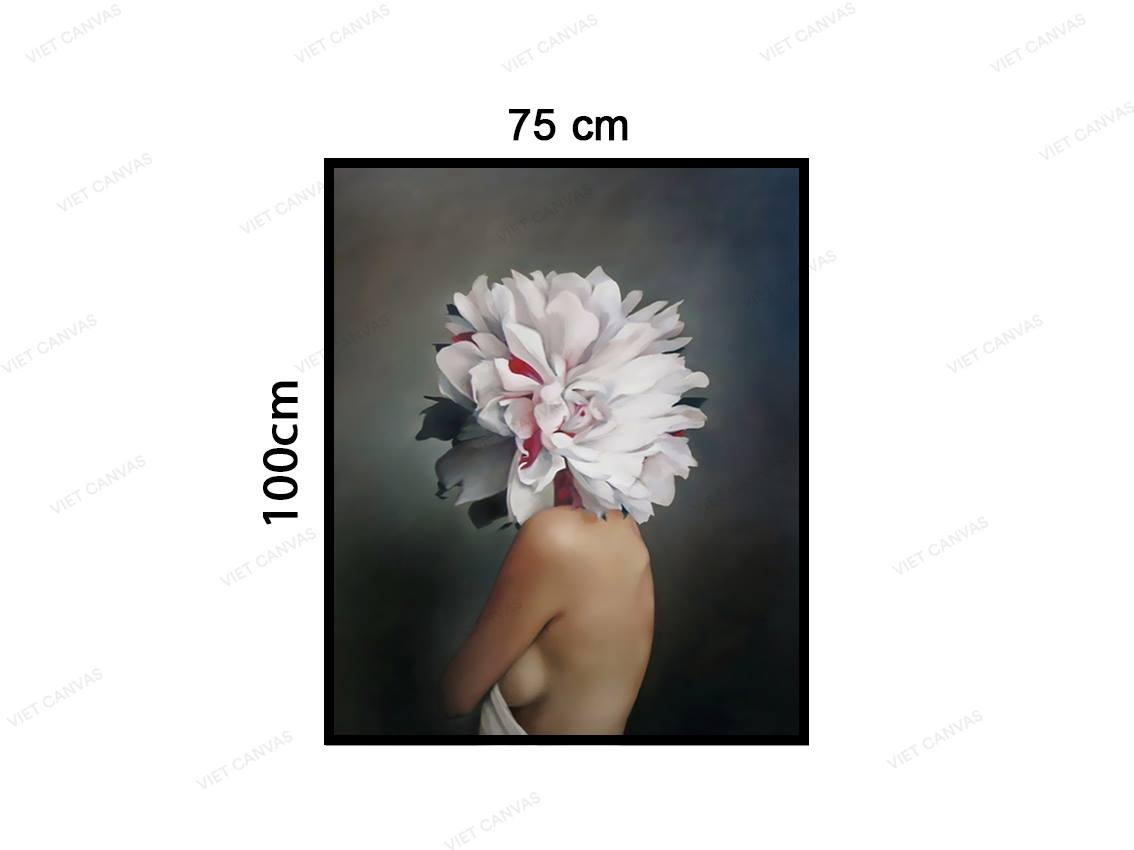 Tranh Cô Gái Bên Đóa Hoa - VY015