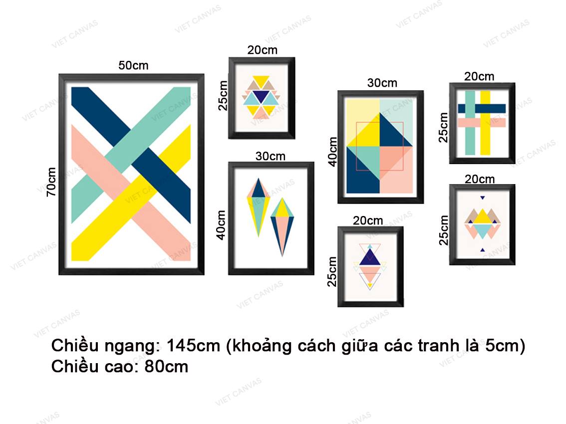 Bộ 7 Tranh Hình Học Nghệ Thuật - VZ112