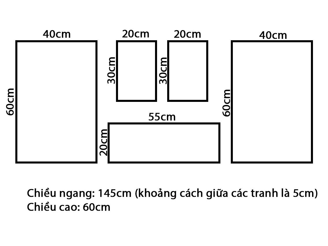 Bộ 5 Tranh Những Bông Hoa Tím Đẹp - VZ605