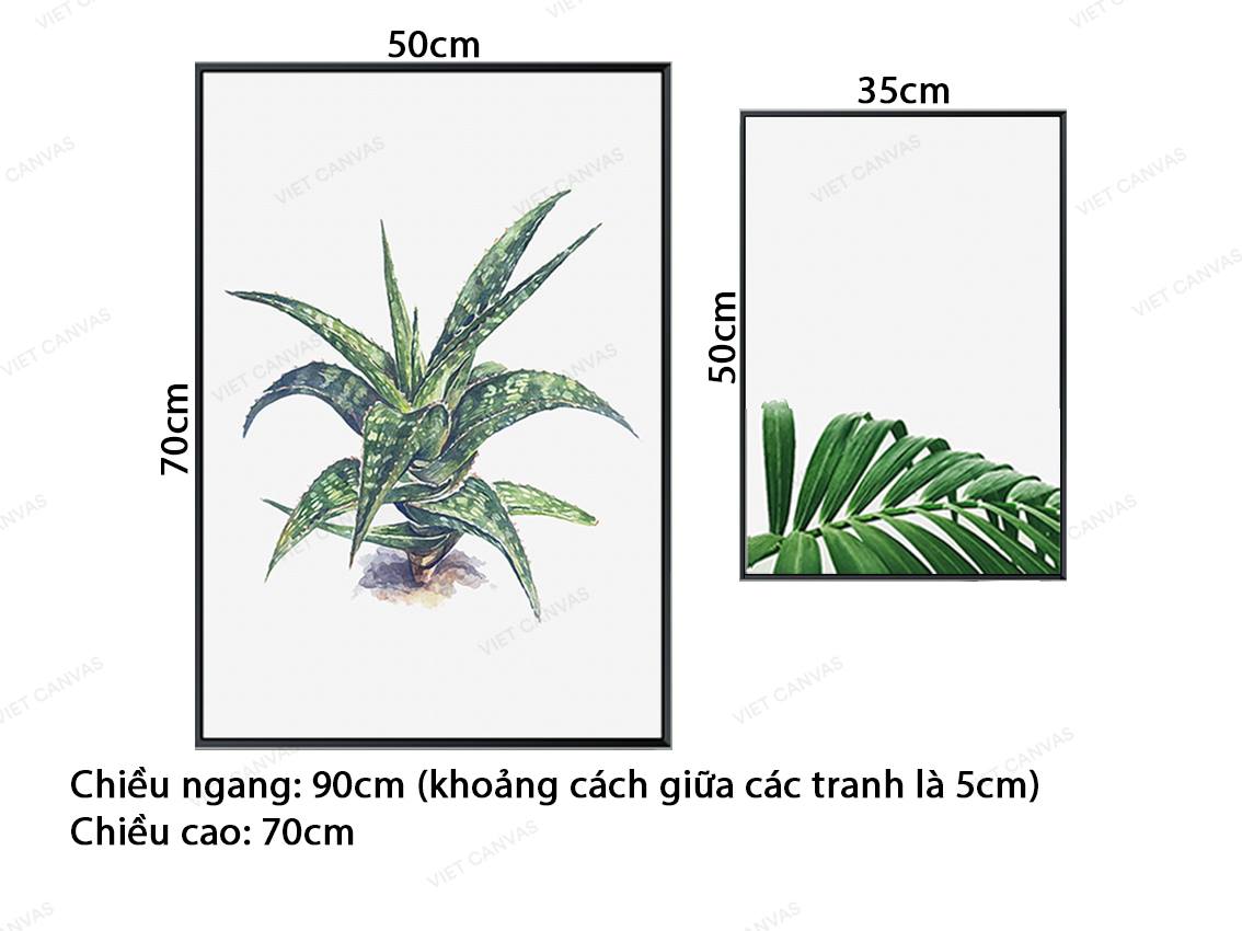 Bộ 2 Tranh Xương Rồng Và Lá Cây Xanh - VZ206.4