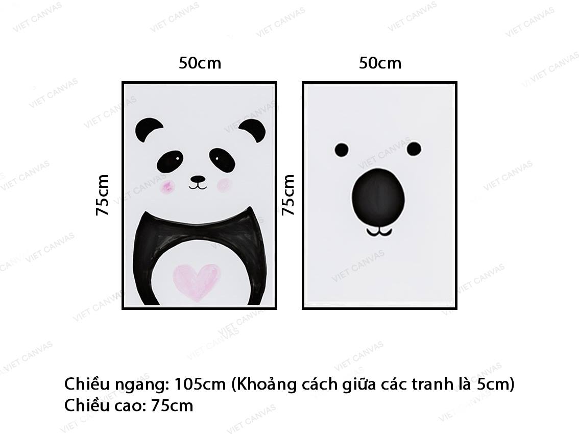 Bộ 2 Tranh Chú Gấu Trúc Đáng Yêu - VY008.3