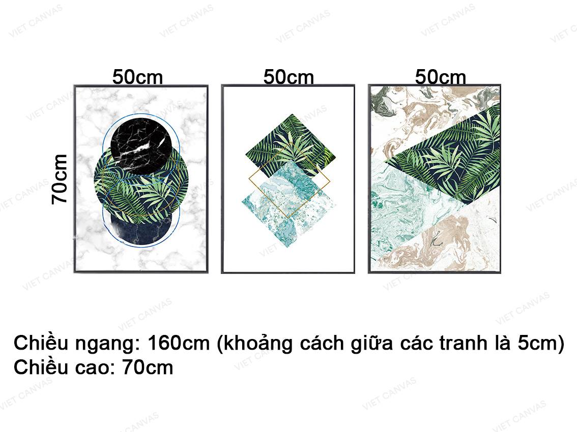 Bộ 3 Tranh Lá Cây Ấn Tượng - VZ903.1