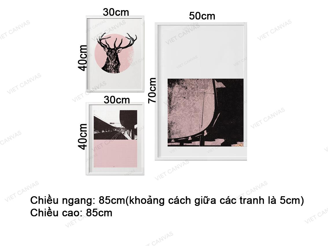 Bộ 3 Tranh Hươu, Cầu Và Đường - VZ062.2