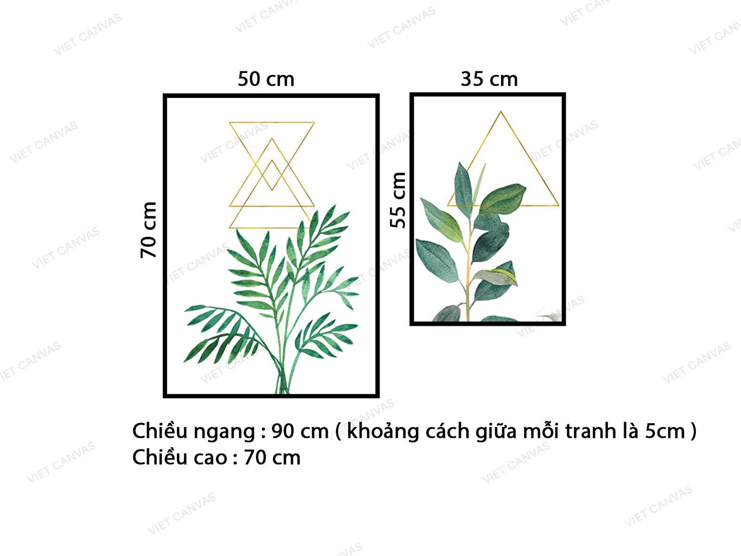 Bộ 2 Tranh Cây Lá Xanh Đơn Giản - VZ933.2
