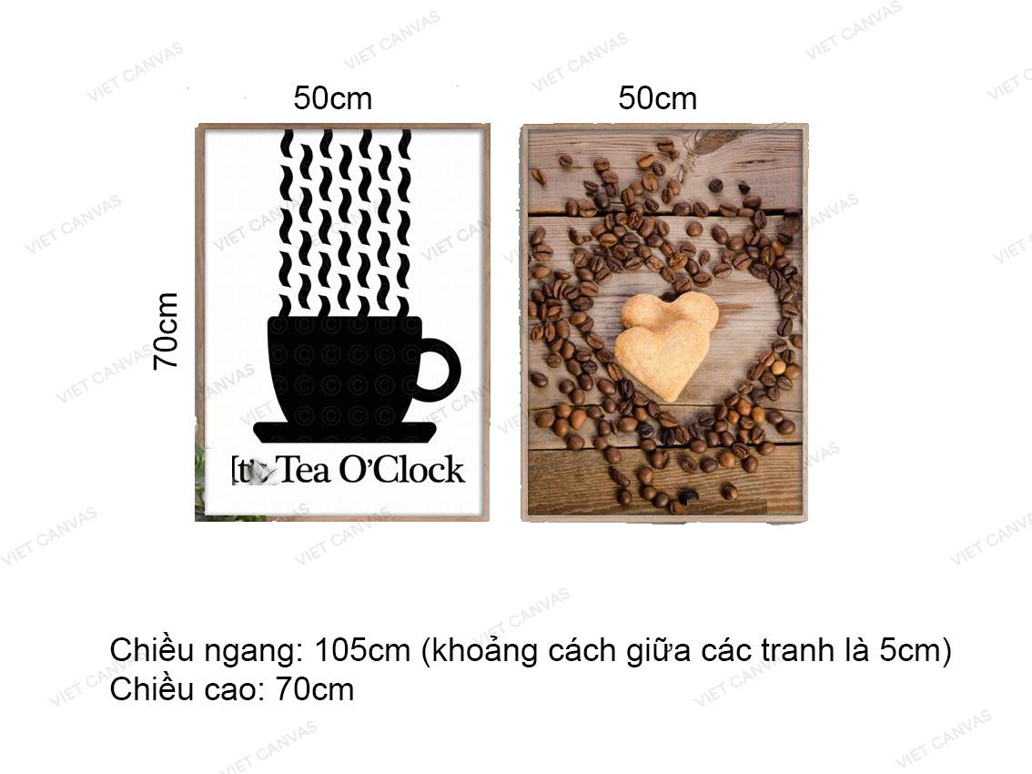 Bộ 2 Tranh Chiếc Tách Và Hạt Cà Phê - VZ157.2