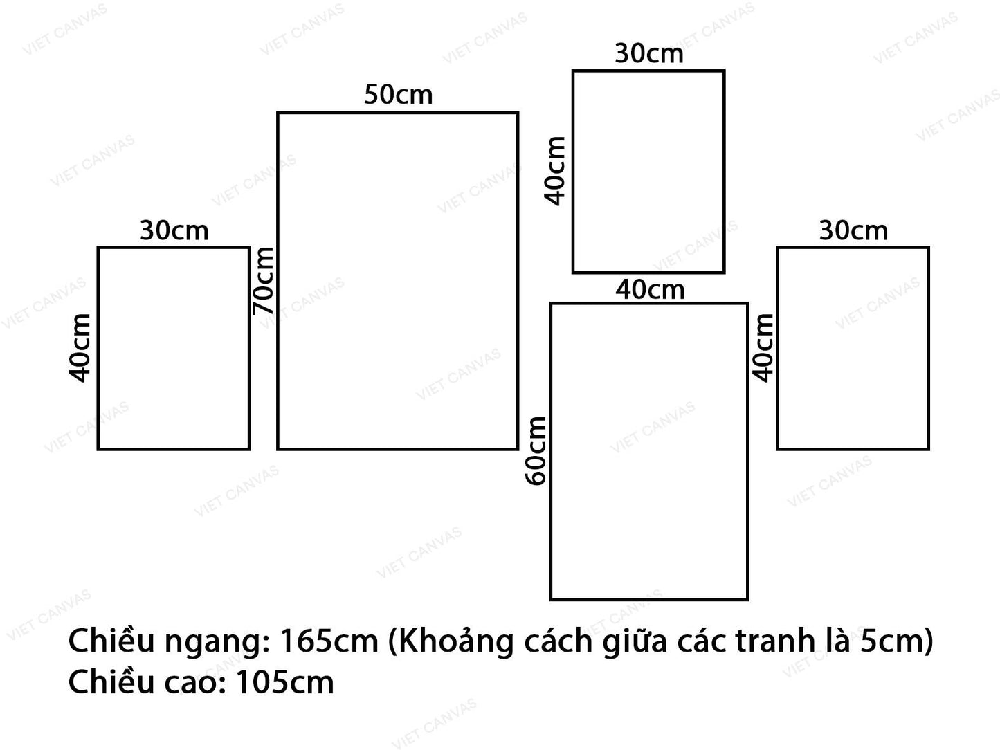 Bộ 5 Tranh Những Mẫu Lá Ấn Tượng - VZ586.1