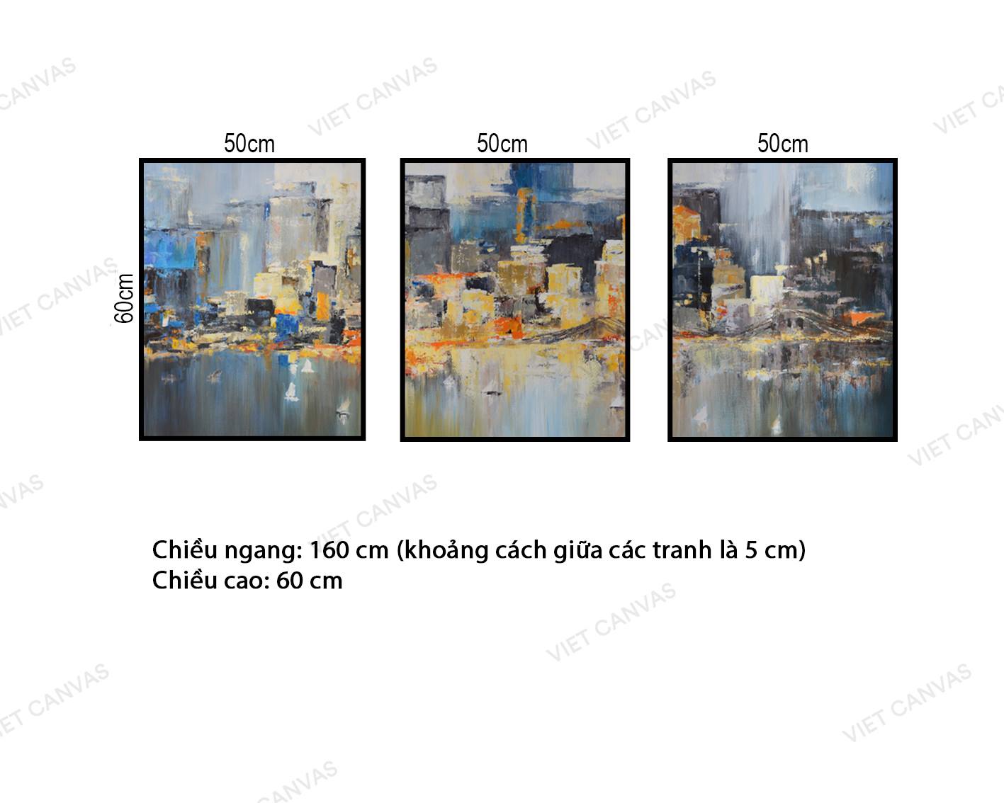 Bộ 3 Tranh Sắc Màu Trừu Tượng - VZ523.1