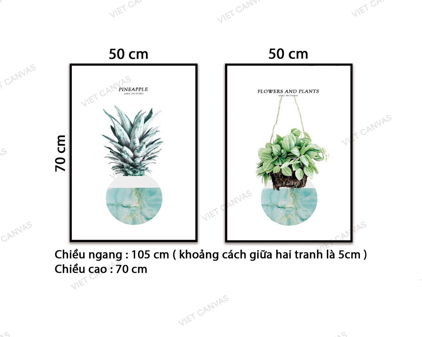 Bộ 2 Tranh Trái Dứa Và Chậu Cây - VZ893.2