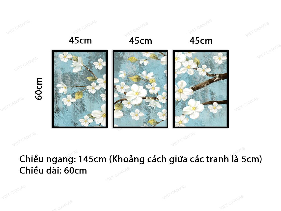 Bộ 3 Tranh Cành Hoa Nở Rộ - VY033