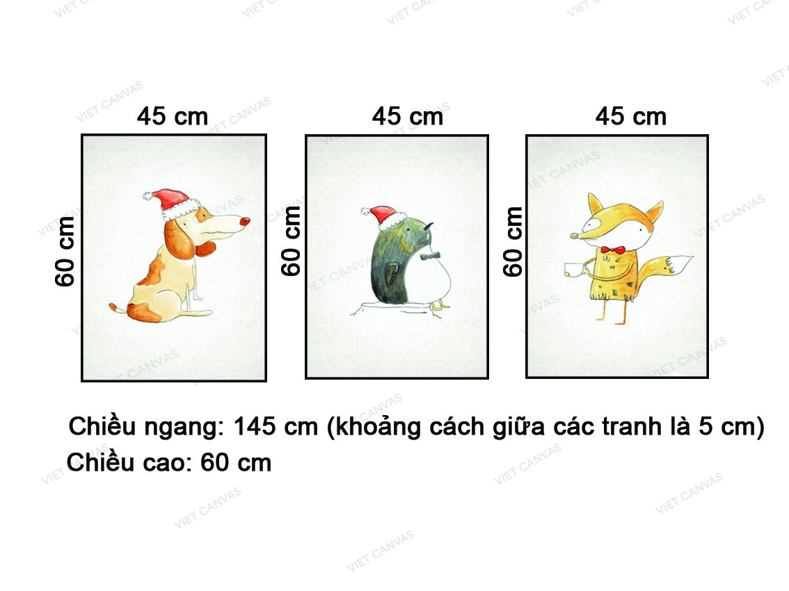 Bộ 3 Tranh Động Vật Ngộ Nghĩnh - VY005.1