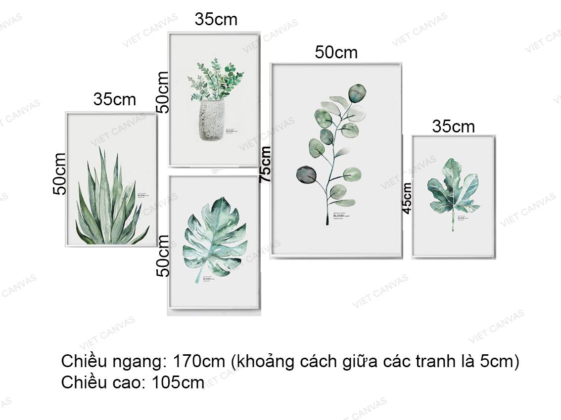 Bộ 5 Tranh Cành Lá Đẹp Nhẹ Nhàng - VZ216.1